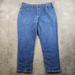 Men's Loose Relaxed Fit Tapered Straight Leg Jeans Size 40x30 Blue Cotton Denim